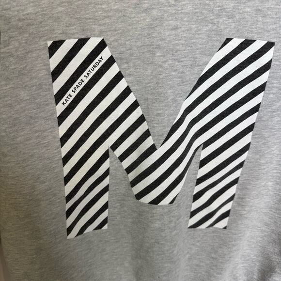 Kate Spade Saturday Letter M Crewneck Sweatshirt Pullover Lounge Size XS/S - Picture 2 of 6
